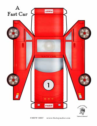 A Race Car Vroom red race car Click here to print a red Race Car